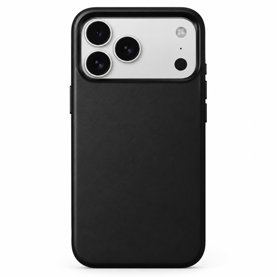 Coque iPhone en cuir Noir